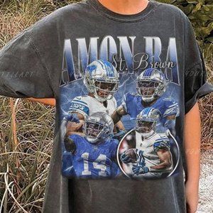 Vintage 90s Graphic Amon Ra St Brown Bootleg Style T-shirt, Amon Ra St Brown Gra